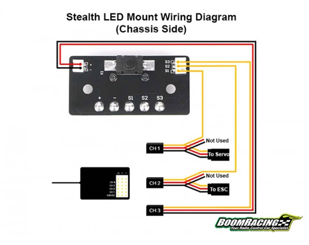 Waterproof Stealth Wireless Magnetic LED Body Mount for Axial SCX10 / MST CFX-W / CFX