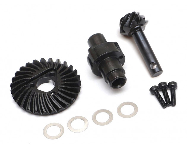 Heavy Duty Keyed Bevel Helical Overdrive Gear 27/8T + Differential Locker Set for BRX70/BRX80/BRX90 PHAT & AR44/45/Capra Axles