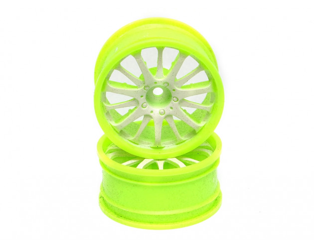 14-spoke Green Outer Ring Wheel Set (4pcs) For 1/10 RC Car 26mm White