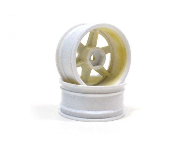 6-Spoke White Outer Ring Wheel Set (2Pcs) For 1/10 RC Car (3mm Offset) Gold
