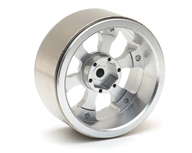 CHROMA™ 1.9 High Mass Beadlock Aluminum Wheels Spoke-6 Style C (2) Silver [RECON G6 The Fix Certified] 