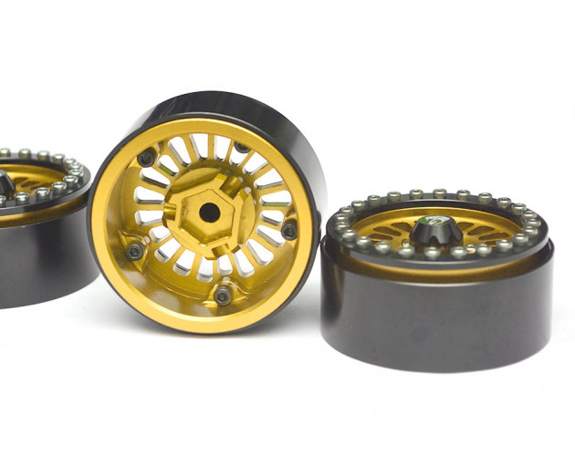 Venomous KRAIT™ 1.9 Aluminum Beadlock Wheels with 8mm Wideners (4) [Recon G6 Certified] Gold