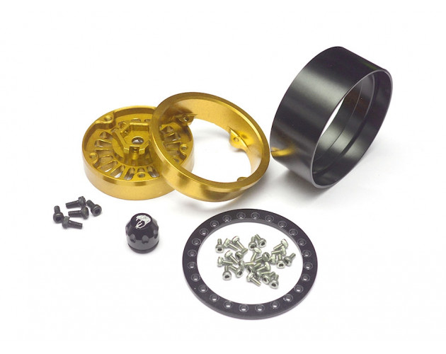 Venomous KRAIT™ 1.9 Aluminum Beadlock Wheels with 8mm Wideners (4) [Recon G6 Certified] Gold