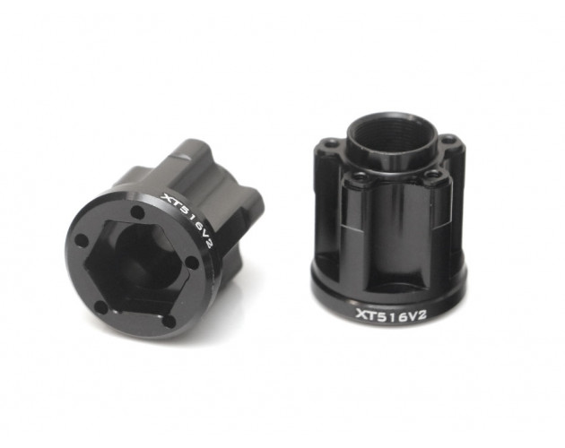 XT516 V2 5-Lug Aluminum 12mm Wheel Hub Adapters 16mm Offset (2) Black