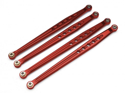 Aluminum Rear Chassis Links Parts  - 4 Pcs Set Red