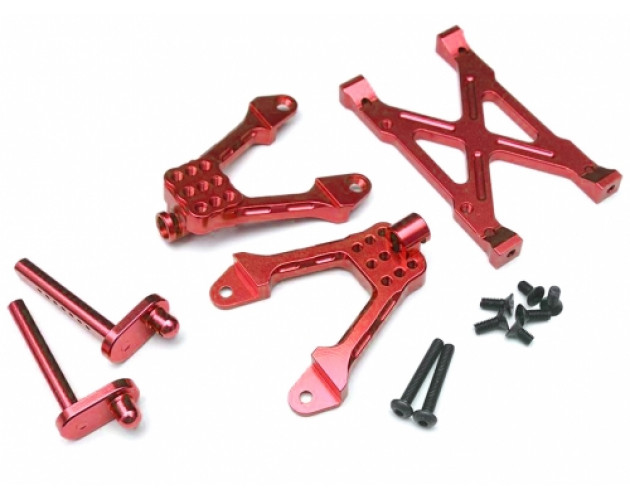 Aluminum Rear Shock Tower Mount - 1 Set Red  [RECON G6 The Fix Certified] 