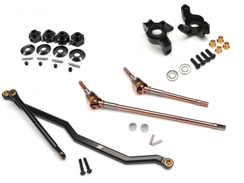 Axial Wraith Joint Shafts Combo Set (Steering Linkage,Steering Block,Hexagon Wheel Hub, and Front Universal CVD Joint Shafts) Black