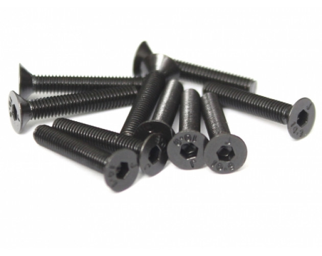 M3x18mm Counter Sunk Screw 12.9 Grade Nickel Plated Screws (10)