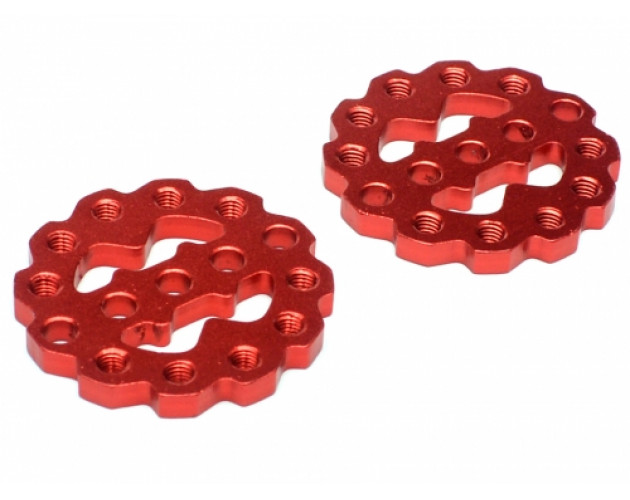 Rugged Gear Aluminum Universal Shock Ring Hoops 2Pcs Red
