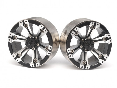 CHROMA™ 1.9 High Mass Beadlock Aluminum Wheels Spoke-6 (2) Style A Black [RECON G6 The Fix Certified] 