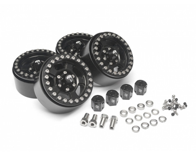 Golem KRAIT™ 1.9 Aluminum Beadlock Wheels with 8mm Wideners (4) [Recon G6 Certified] Black