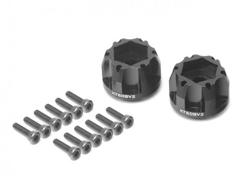 ProBuild™ XT608 V2 6-Lug Aluminum 12mm Wheel Hub Adapters 8MM Offset Version 2 (2) Black