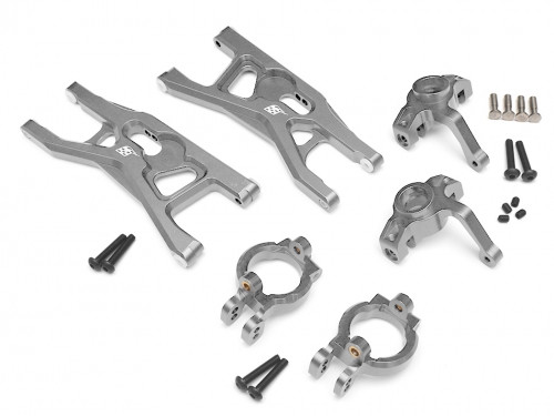 Axial Yeti Performance Combo Package A With Tool Box (Steering Knuckle,Front Steering Knuckle Caster Blocks,Front Control Arms Set) Silver