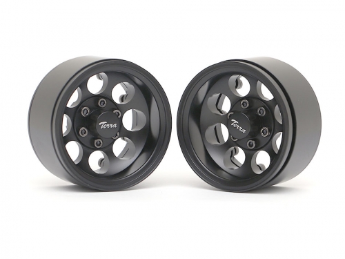 1.9 Terra Classic 8-Hole Aluminum Deep Dish Beadlock Wheels w/ XT601 Hubs (2) Black